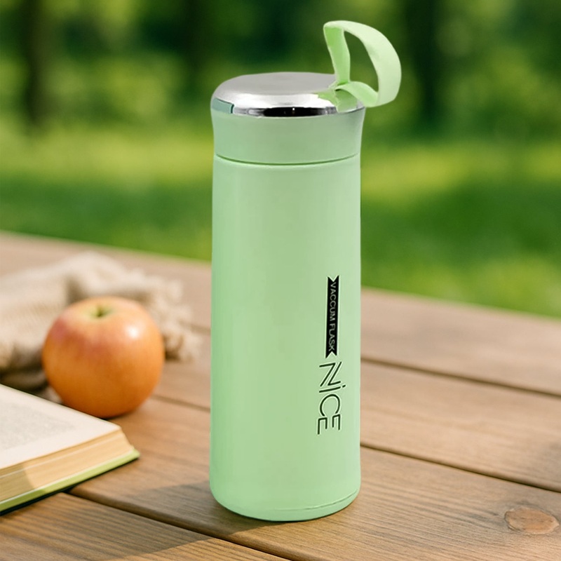 outdoor sport water bottle 400ml leak proof BPA-free for travel cold and hot water glass water bottle with daily water intake for gym and children (MOQ :-50 pc)