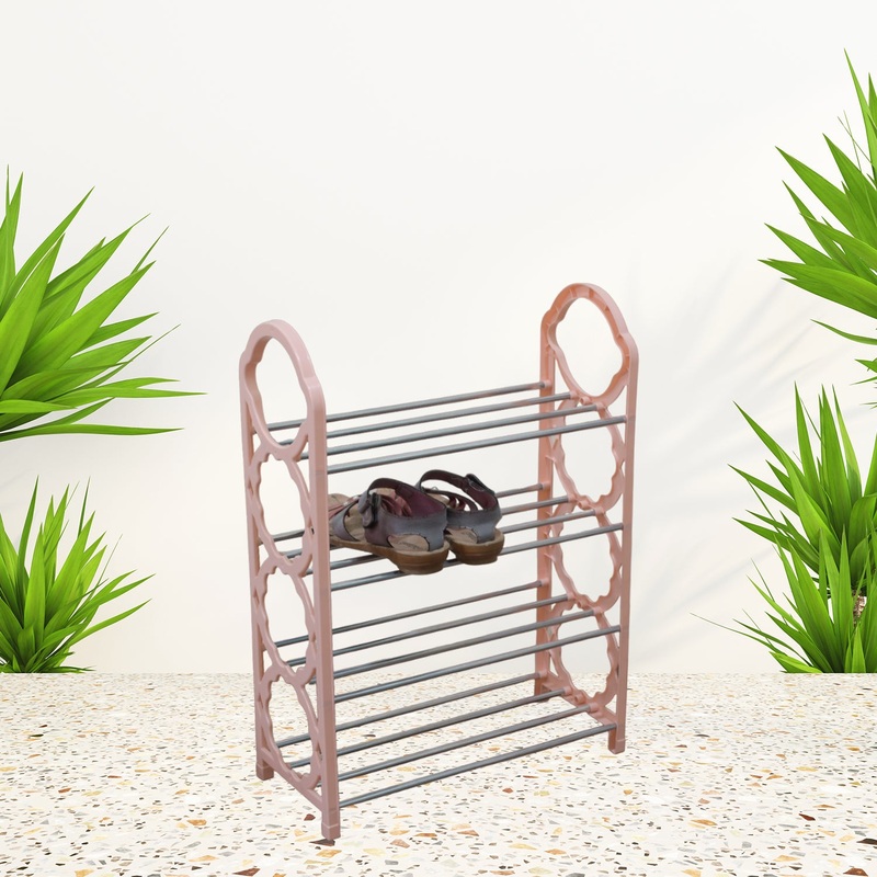 Shoes Storage Shelf, 4 Layer Spacesaving Shoes Show Rack Folding Shoe Rack, Standing Shoe Rack DIY Shoes Storage Shelf Home Organizer for Bedroom, Hallway and Closet Shoe Storage