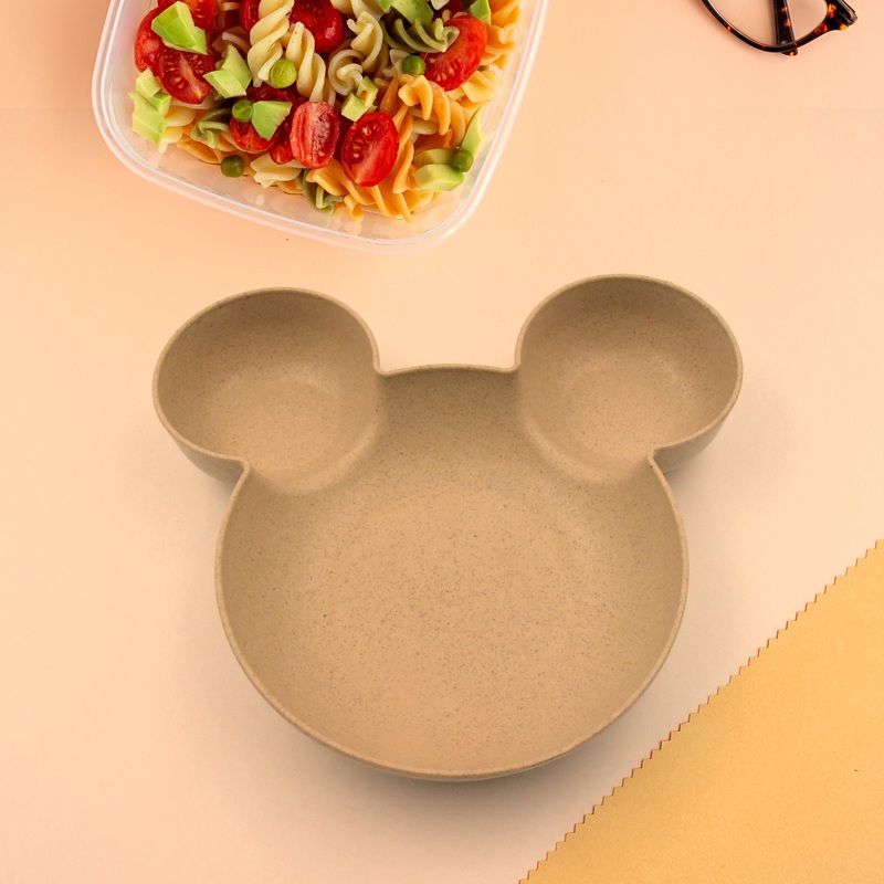 Mickey Mouse Shape Plates for Kids, BPA Free, & Unbreakable Childrens Food Plate, Kids Bowl, Fruit Plate, Baby Cartoon Pie Bowl Plate, Tableware (1 Pc)