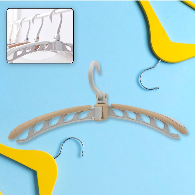 Portable Folding Clothes Hanger (1 Pc): 360 Rotation, Travel, Adjustable