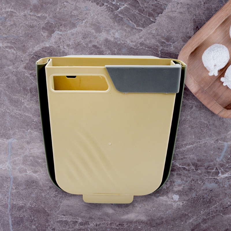 Foldable Hanging Trash Can  Space-Saving Waste Bin for Kitchen, Bathroom & Car
