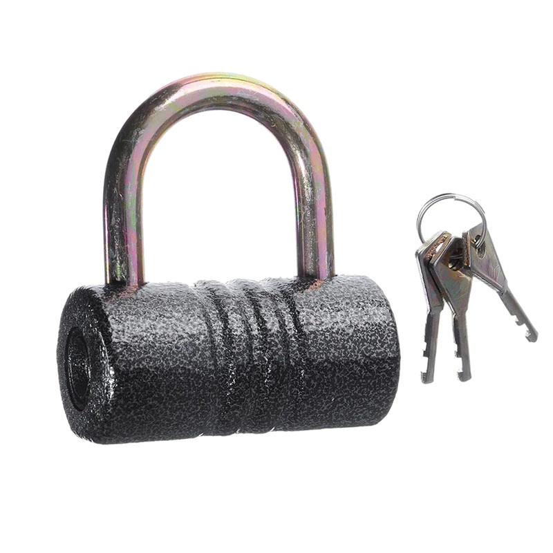Heavy-Duty Iron Padlock  82mm Black Spray Lock with Brass Core & 5 Keys, Waterproof & Anti-Theft