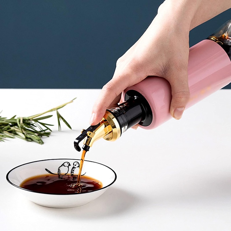 Olive Oil Dispenser  Leakproof Glass Bottle with Non-Drip Spout for Kitchen & Cooking (300 ML)