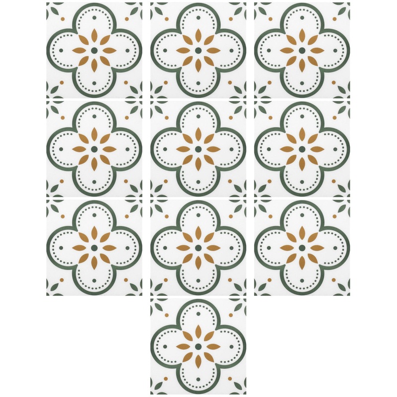 Peel and Stick Floor Tiles Kitchen / Bathroom Backsplash Sticker Detachable Waterproof DIY Tile Stickers for Wall Decoration Tiles Home Decoration (8x8 Inch / 10 Pcs Set)