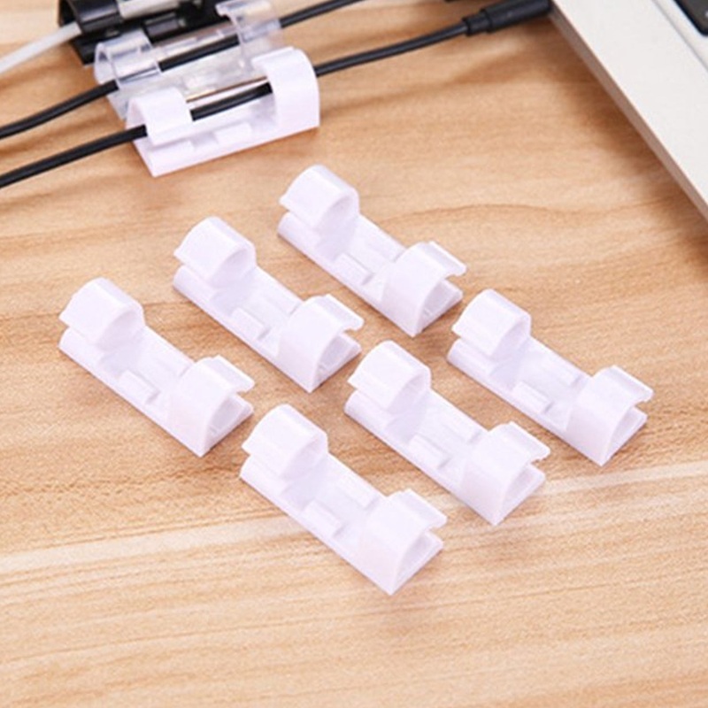 Plastic Cable Clips  Strong Adhesive Wire Organizer for Home, Office & Car (20 Pcs)