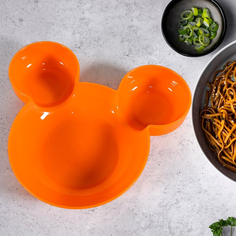 Mickey Mouse Shape Plates for Kids, BPA Free, & Unbreakable Childrens Food Plate, Kids Bowl, Fruit Plate, Baby Cartoon Bowl Plate, Tableware (1 Pc)