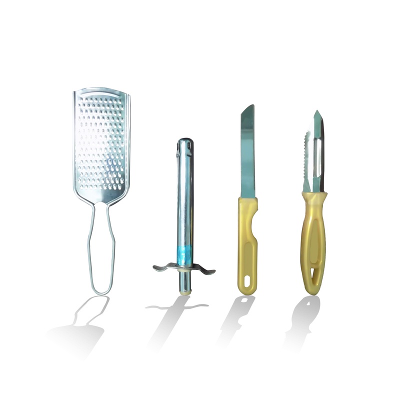 4In1 Combo - Stainless Steel Kitchen Lighter, Knife, Peeler and Smooth Grater