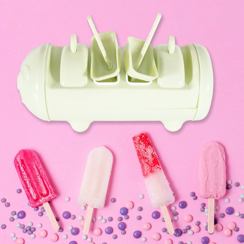 Cartoon Ice Candy Mold  4-Cup Multicolor Set (1 Pc)