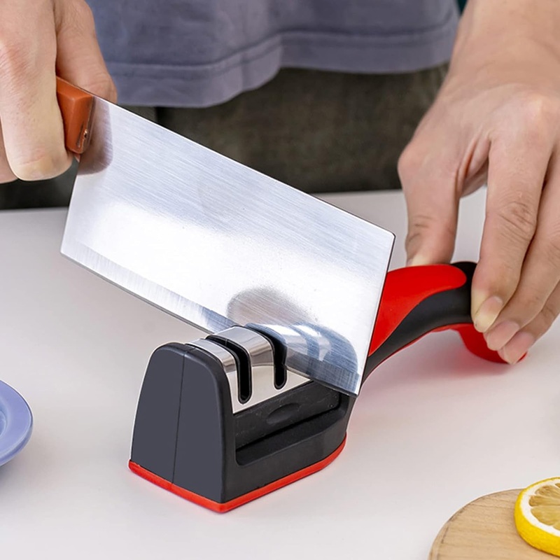 Manual Knife Sharpener 3 Stage Sharpening Tool for Ceramic Knife and Steel Knives (1 Pc)