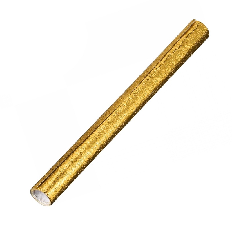 Oil Proof Sticker, Waterproof Self Adhesive Aluminum Foil Wallpaper (60 cm200 Cm / Golden / 1 Pc)