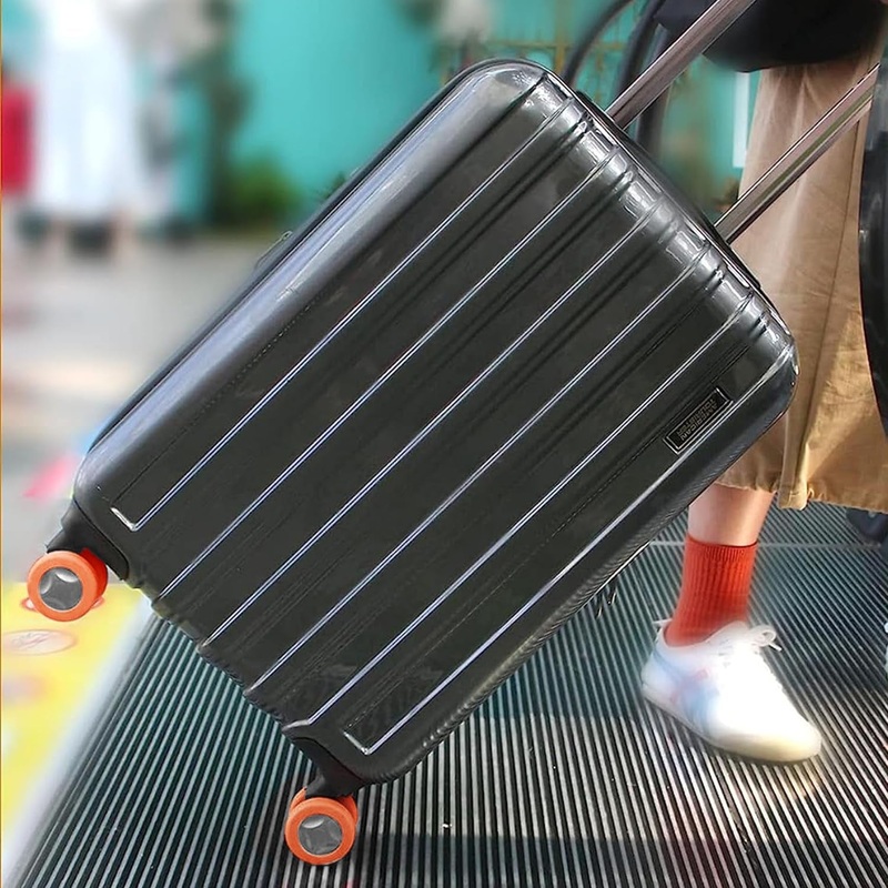 Silicone Luggage Wheel Covers  Noise Reduction & Protection (8 Pcs)