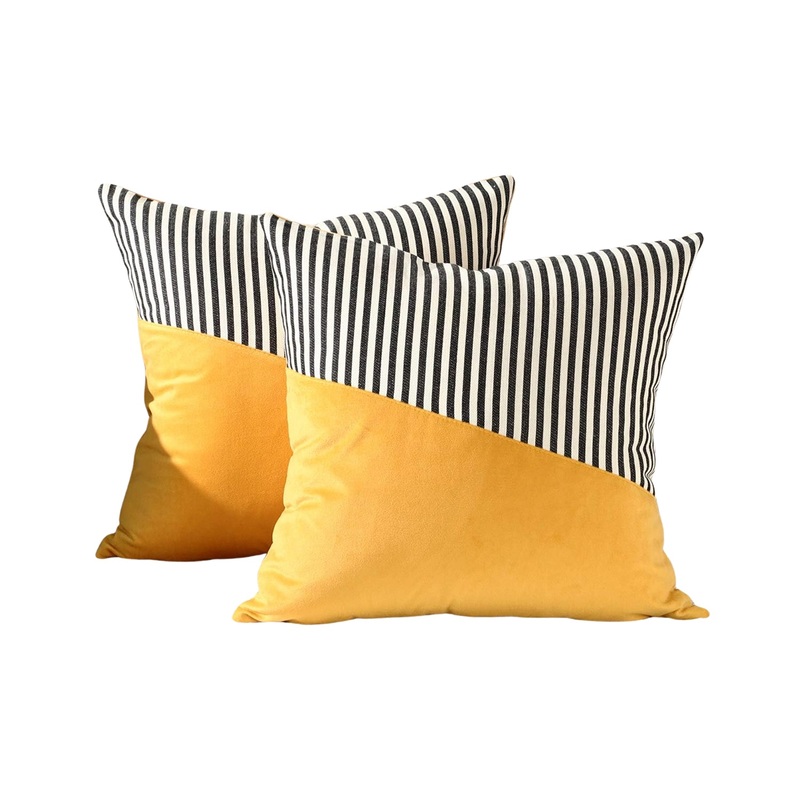 Decorative Pillow Covers Cushion Cases Soft Cotton (22  22 Inch / 1 Pair / 2 Pc)