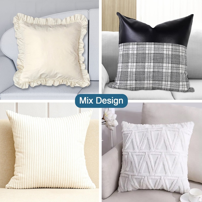 Pillow Covers, Couch Pillows Cover, Soft Decorative Cover (Mix Color & Design / 2 Pc)