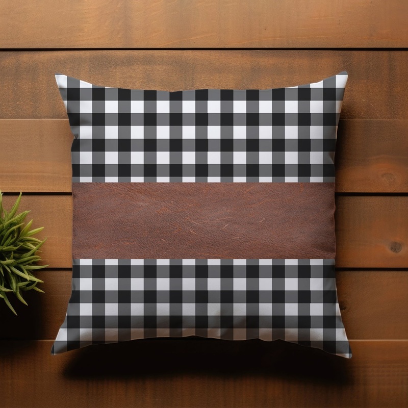 Pillow Covers, Leather & Cotton Cushion Covers (15  15 Inch / 1 Pair / 2 Pc)