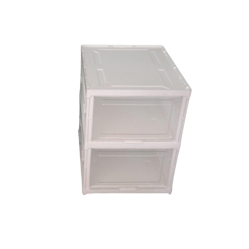 Stackable Multifunctional Storage, for Clothes Foldable Drawer Shelf Basket Utility Cart Rack Storage Organizer Cart for Kitchen, Pantry Closet, Bedroom, Bathroom, Laundry (3 Layer / 1 Pc)