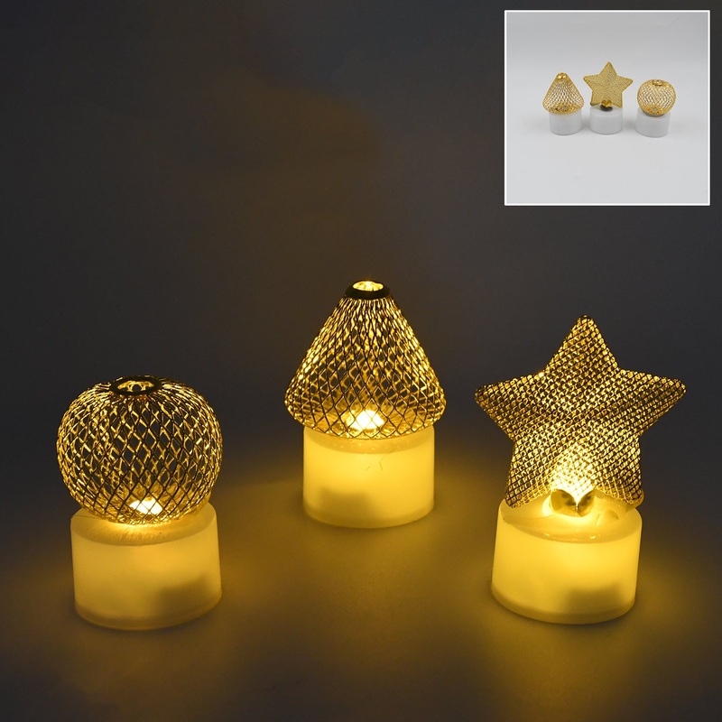 Flameless and Smokeless Decorative Candles Acrylic Led Tea Light Candle for Gifting, House, Light (3 Pc Set)