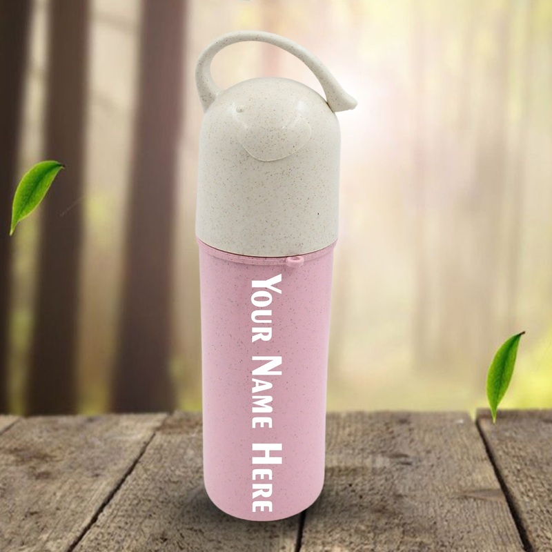 Customize Travel Coffee Cup Portable Water Bottle Wheat Straw Coffee Tea Mug Coffee Mug with Lids & Handle for Coffee TeaPortable for School(300 ML Approx)