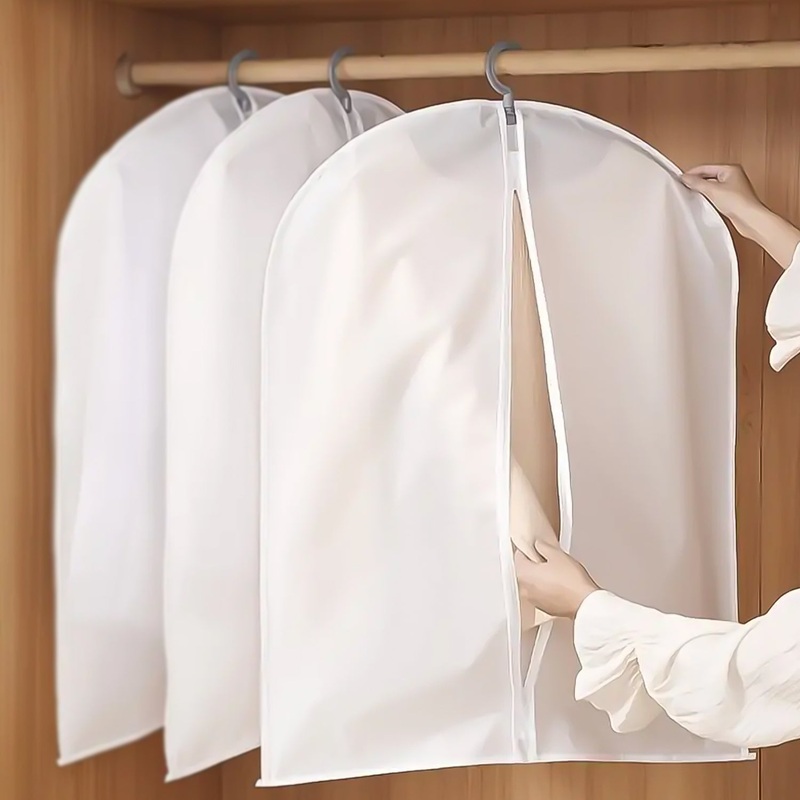 Foldable Non Woven Men's Coat Blazer Suit Cover (8060 CM / 1 Pc / White Side Chain Suit Cover)