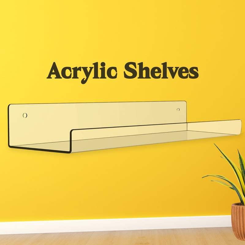 Acrylic Shelves, Clear Shelves Wall Mounted (3811 Cm / 1 pc / With 2 Screw)