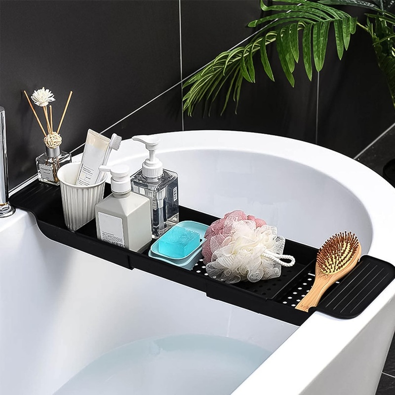 Retractable Bath Caddy, Retractable Bathtub (78 Cm Long Adjust / 1 Pc / With Brown Box)