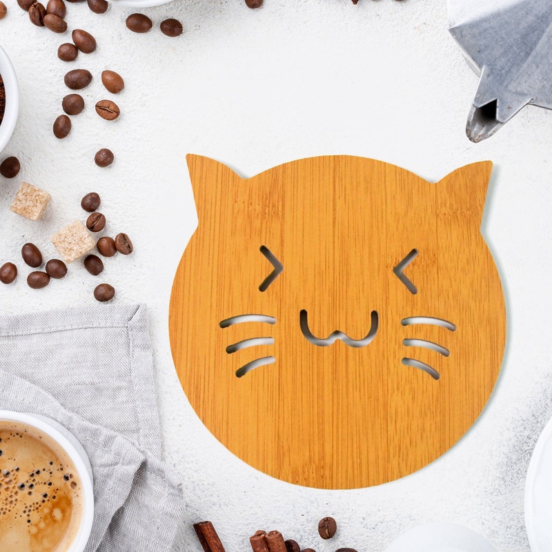 Square Bamboo Wood Table Place mat Hot Pot Cup Mat Tea Coaster(1414 Cm / 1 Pc)
