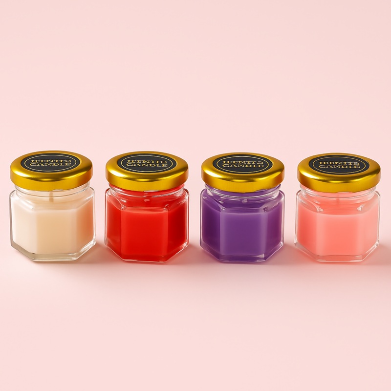 Scented Jar Candle Set  Pack of 4 Colorful Aromatherapy Candles in Glass Jars