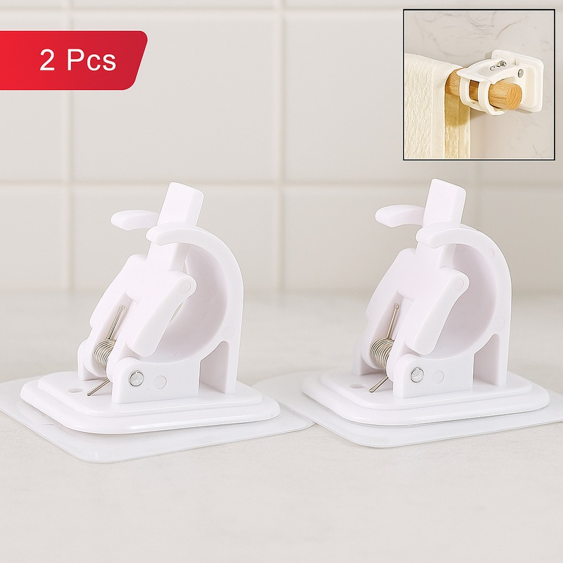 Curtain Rod Holder, Self Adhesive Hooks (2 Pcs Set)