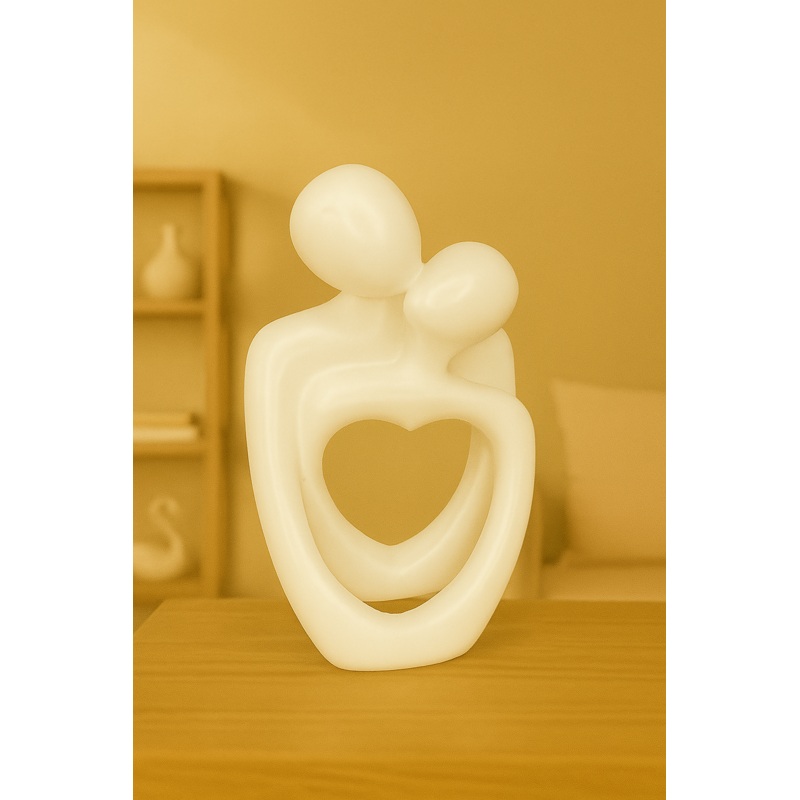 EternaBond Love Sculpture  Modern Couple Figurine with Heart Design