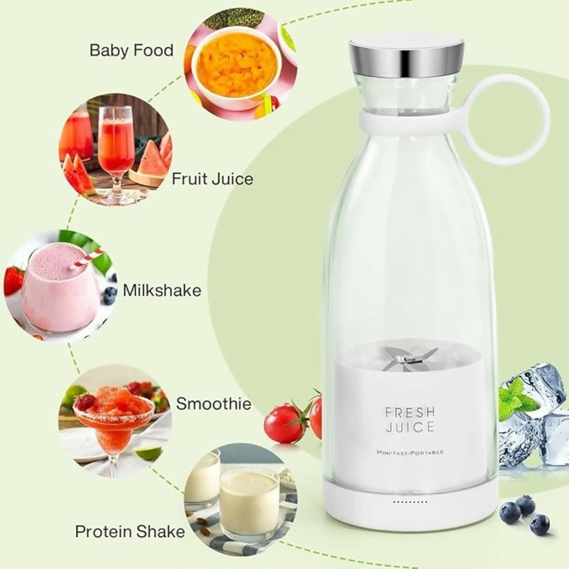 FreshJuice Portable Blender Bottle  Fruit Mixer & Smoothie Maker
