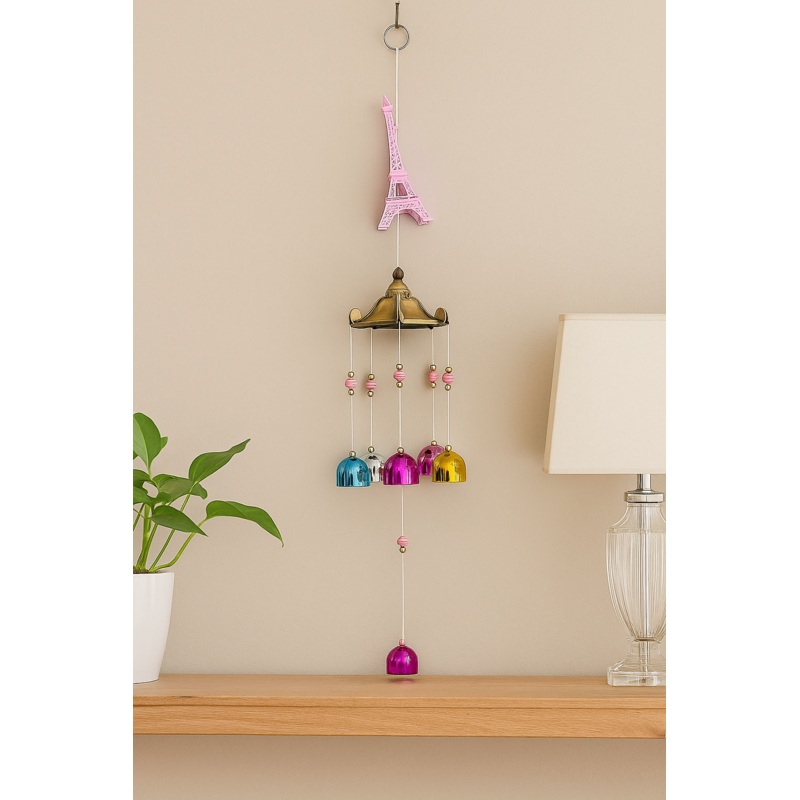 Colorful Eiffel Tower Wind Chime  Hanging Bell Decoration for Home, Balcony & Garden