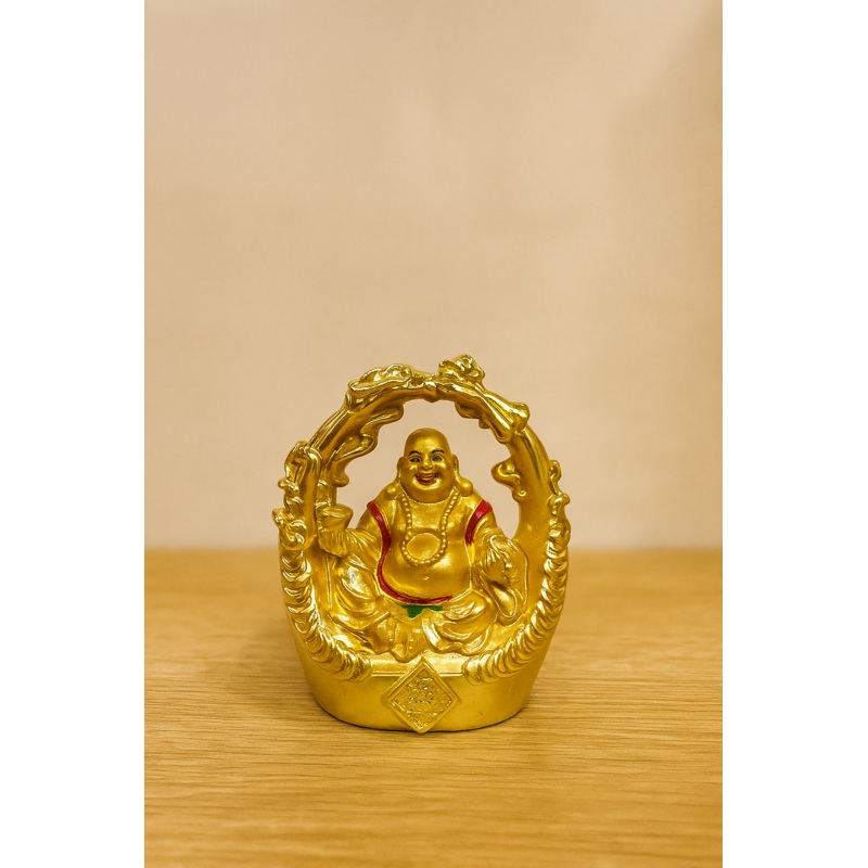 Golden Laughing Buddha Idol for Home & Office Decor  Feng Shui Prosperity Showpiece