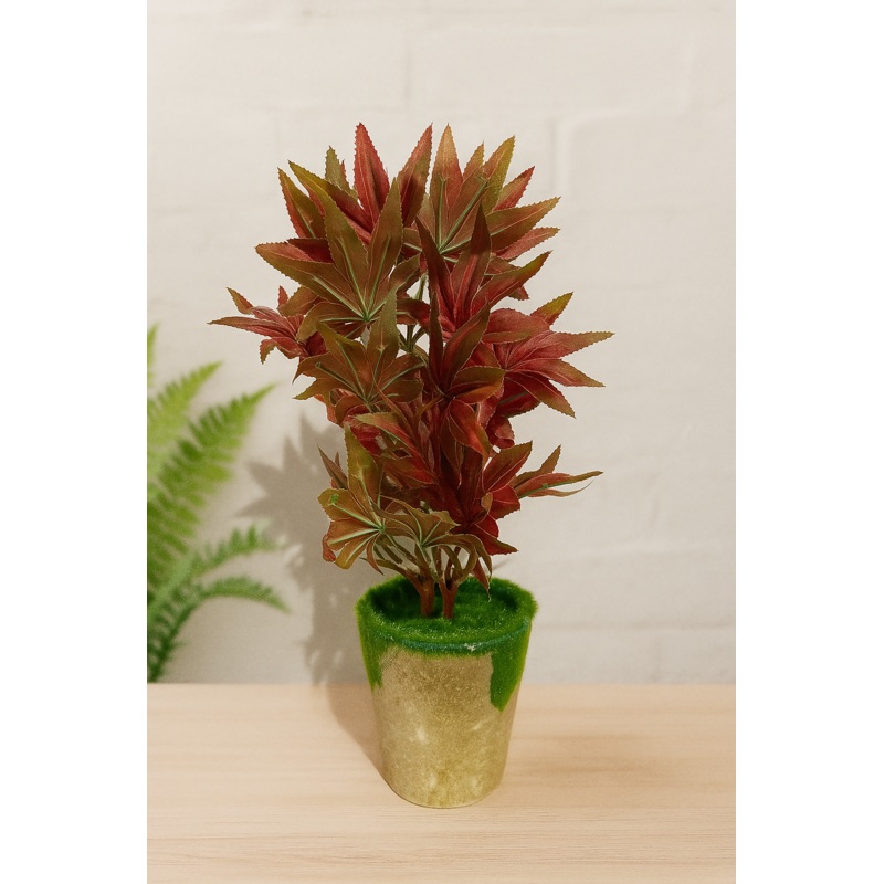 MapleCharm Faux Plant Ornamental Plant for Indoor and Outdoor, Home, Shop, Office, Restaurant Decor Dark Green (Pack of 1), Plastic