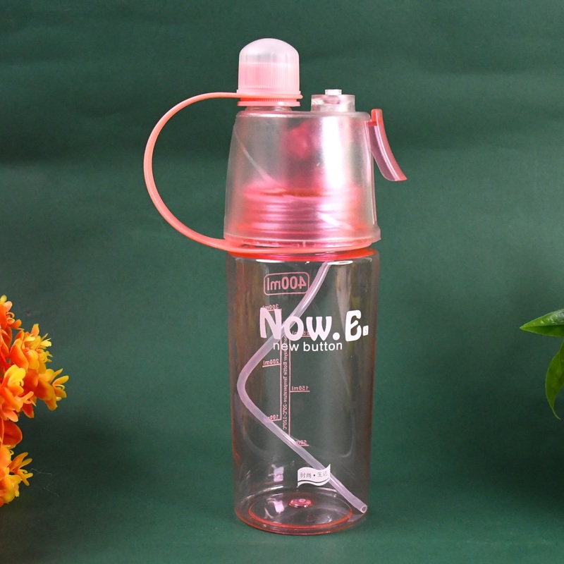 Customize Plastic 2 In 1 Mist Spray Water Bottle (Multicolor / 400 ML / 1 Pc)