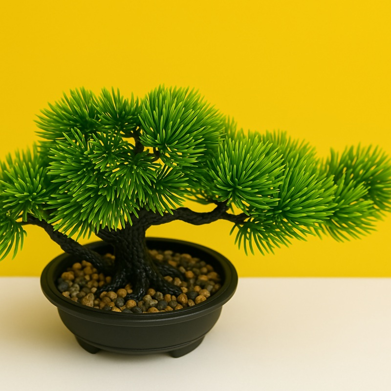 Artificial Pine Bonsai Tree in Classic Black Pot (1PC)
