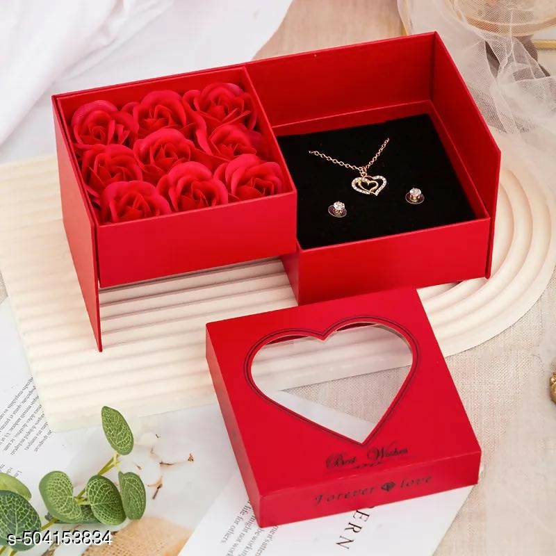 Forever Love Gift Box  Jewelry & Rose Set