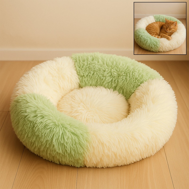 Ultra Soft Fluffy Pet Bed for Cats & Small Dogs  1 Pc