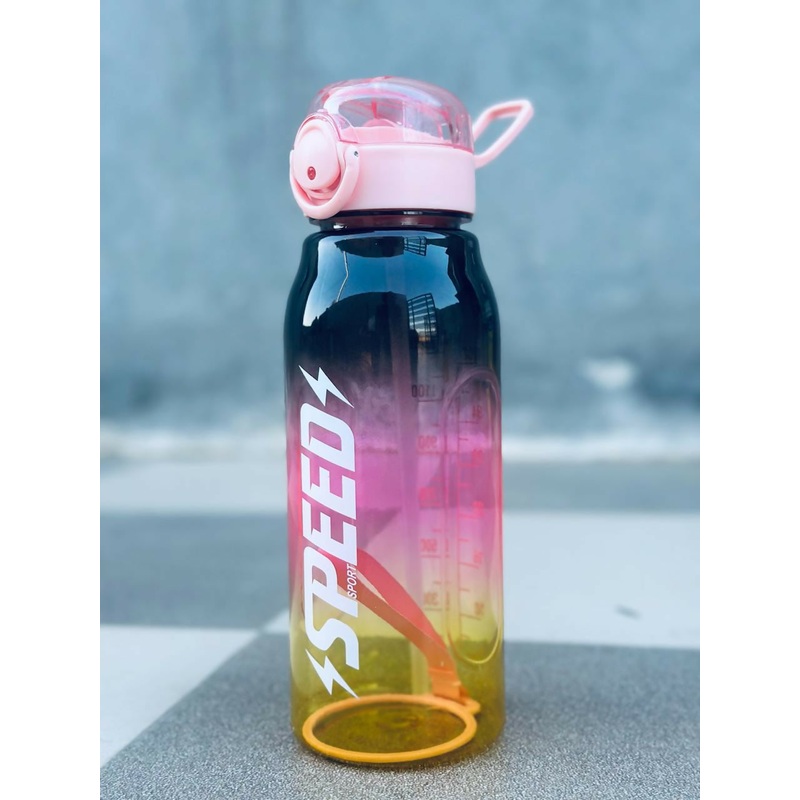 Motivational 1300 ML three shaded water bottle (BLACK AND YELLOW)