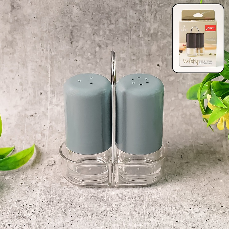 Apex Victory Salt & Pepper Dispenser Set  2 Pcs Acrylic Seasoning Shaker