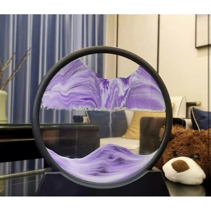 Rotating Purple Sand Art Frame  Landscape Decor