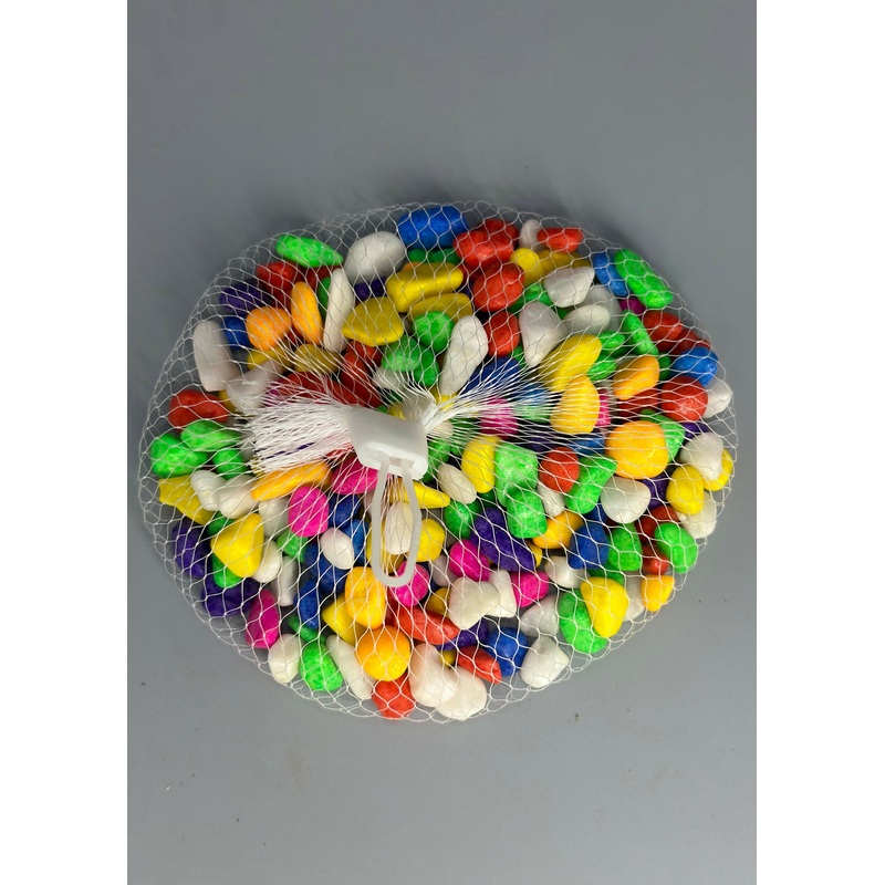Vibrant Decorative Polished Pebbles  Assorted Colors (Bagged Pack Stones)