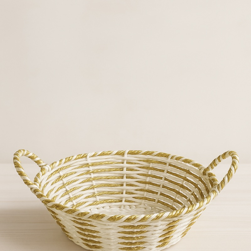Golden Aura Handwoven Basket
