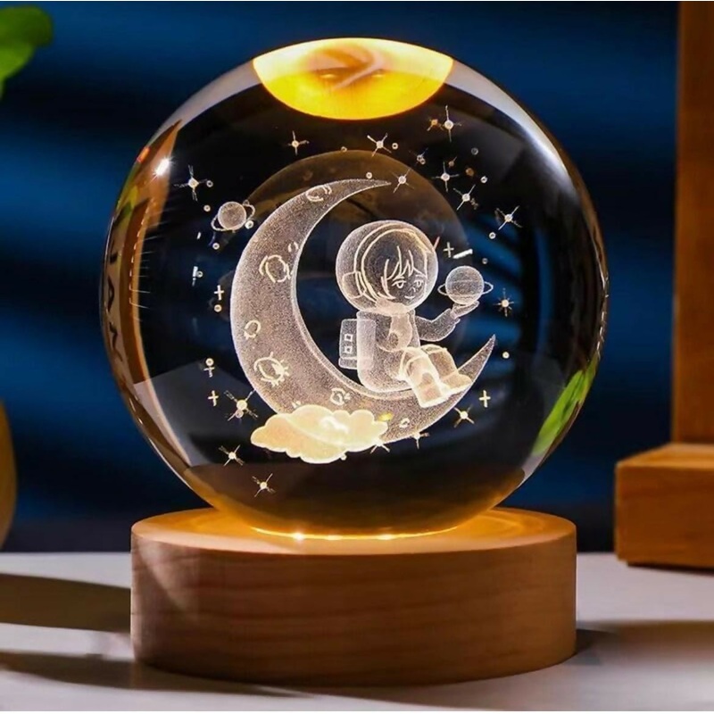 Dreamy Astronaut Crystal Sphere