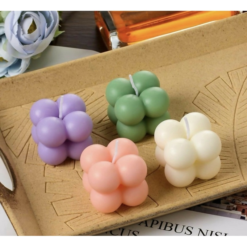 Aesthetic Bubble Cube Scented Candle Set (Pack of 8)