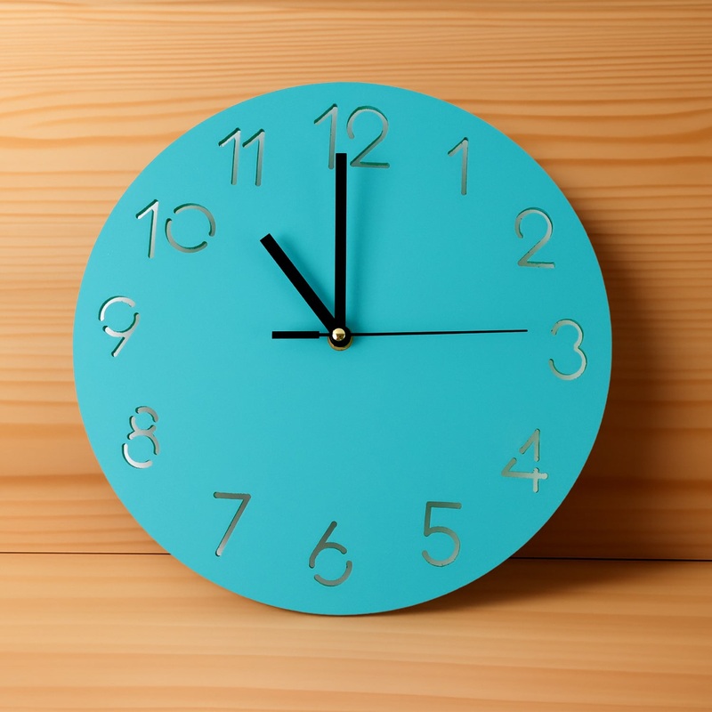 Round Wall Clock with Cut-Out Number Design  Silent Non-Ticking Decorative Timepiece (1 Pc)