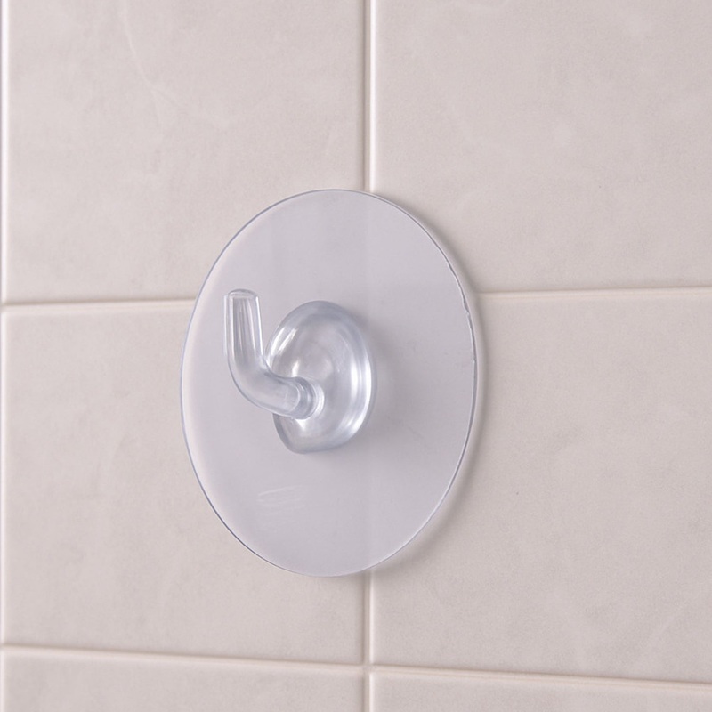 Transparent Wall-Mount Adhesive Hook with Strong Grip (1 Pc)
