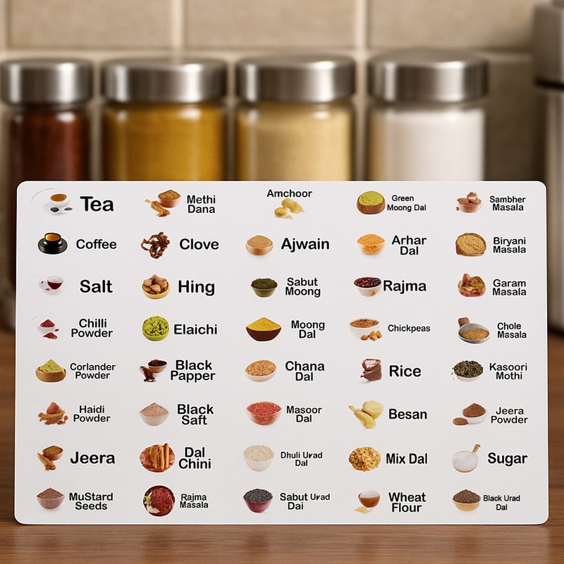 Kitchen Spice Jar Label Sticker Sheet (1 Sheet)