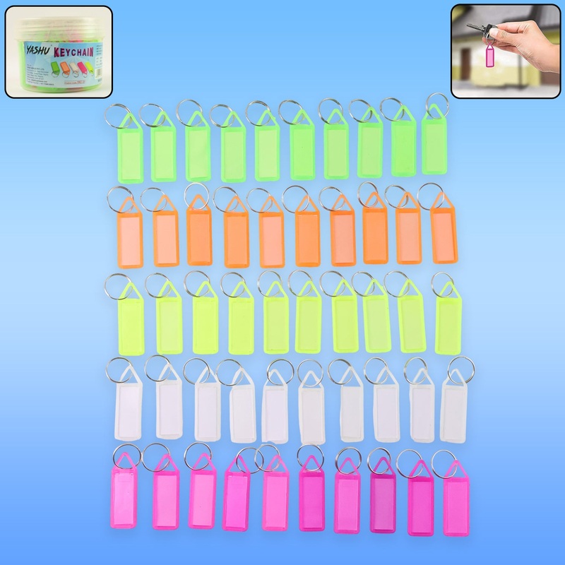 Multicolor Keychain Label Tags For Office, Home, Storage Use (50 Pcs Set)