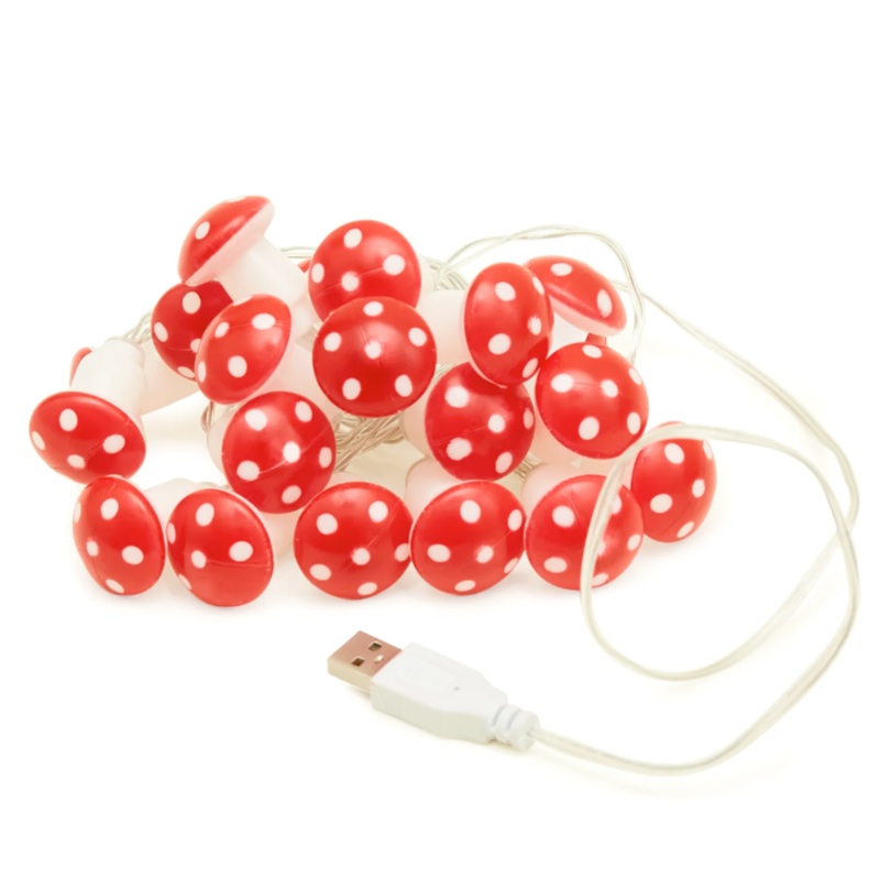 20 Mushroom LED String Lights