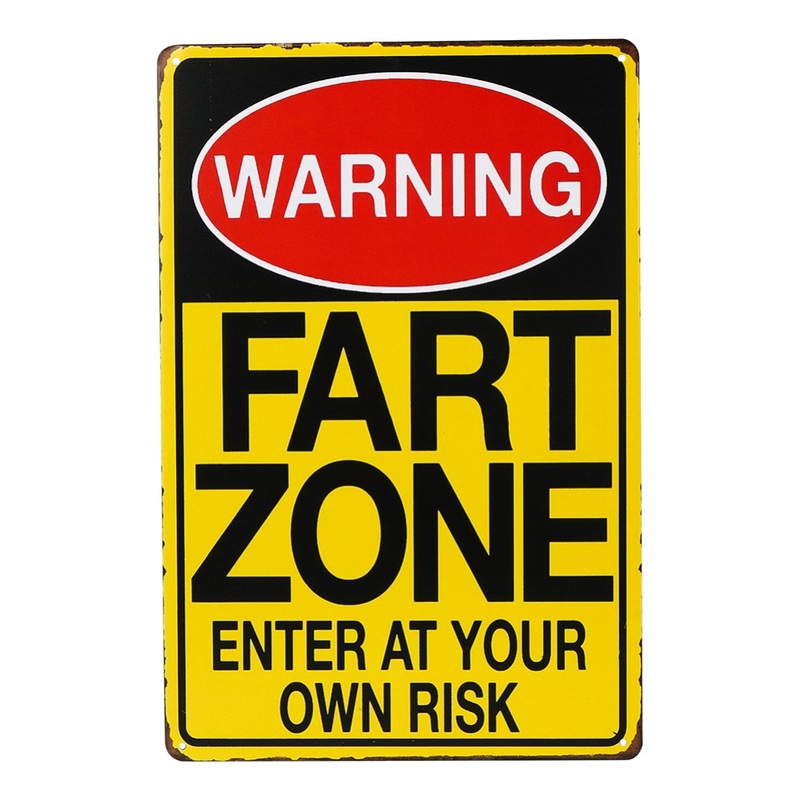 Warning Fart Zone Metal Sign