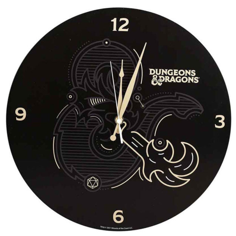 Dungeons and Dragons Wood Wall Clock